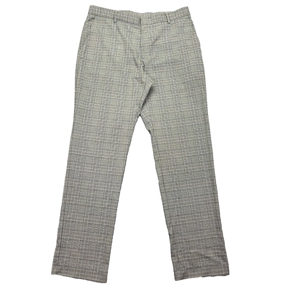 TOMMY HILFIGER TATE WINDOWPANE PLAID‎ Grey Sz 34" DRESS SLACKS PANTS - Picture 1 of 9